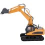 VEVOR Remote Control Excavator Toy, 15 Channel, 3 in 1 Remote Control Digger with Metal Shovel, 1:14 Scale RC Excavator with Light & Sound, Full Functional Construction Vehicles for Kids, 2 Batteries