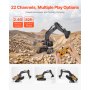 VEVOR Remote Control Excavator Toy, 22 Channel, 1:14 Scale Remote Control Digger with Metal Shovel, RC Excavator with Lights & Sounds, Full Functional Construction Vehicles for Kids, Birthday Present