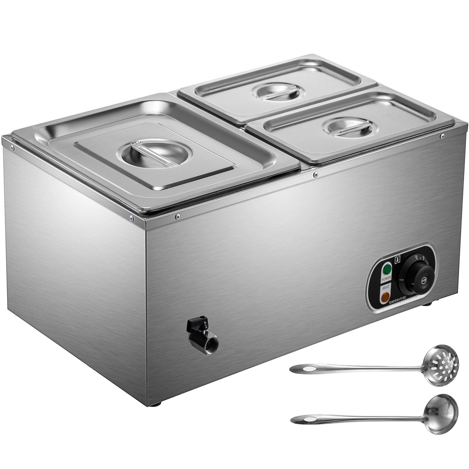Vevor Buffet Warmer Bain Marie Voedselwarmer 1,2 Kw Bain Marie Buffet Restaurant