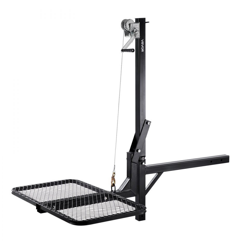 VEVOR Wildlift, hertenlift met trekhaak en hefsysteemplatform, capaciteit 136 kg, wildlift met lier met 5,08 cm ontvanger, 360 graden draaibare as en opvouwbaar, 1440 x 900 x 1310 mm