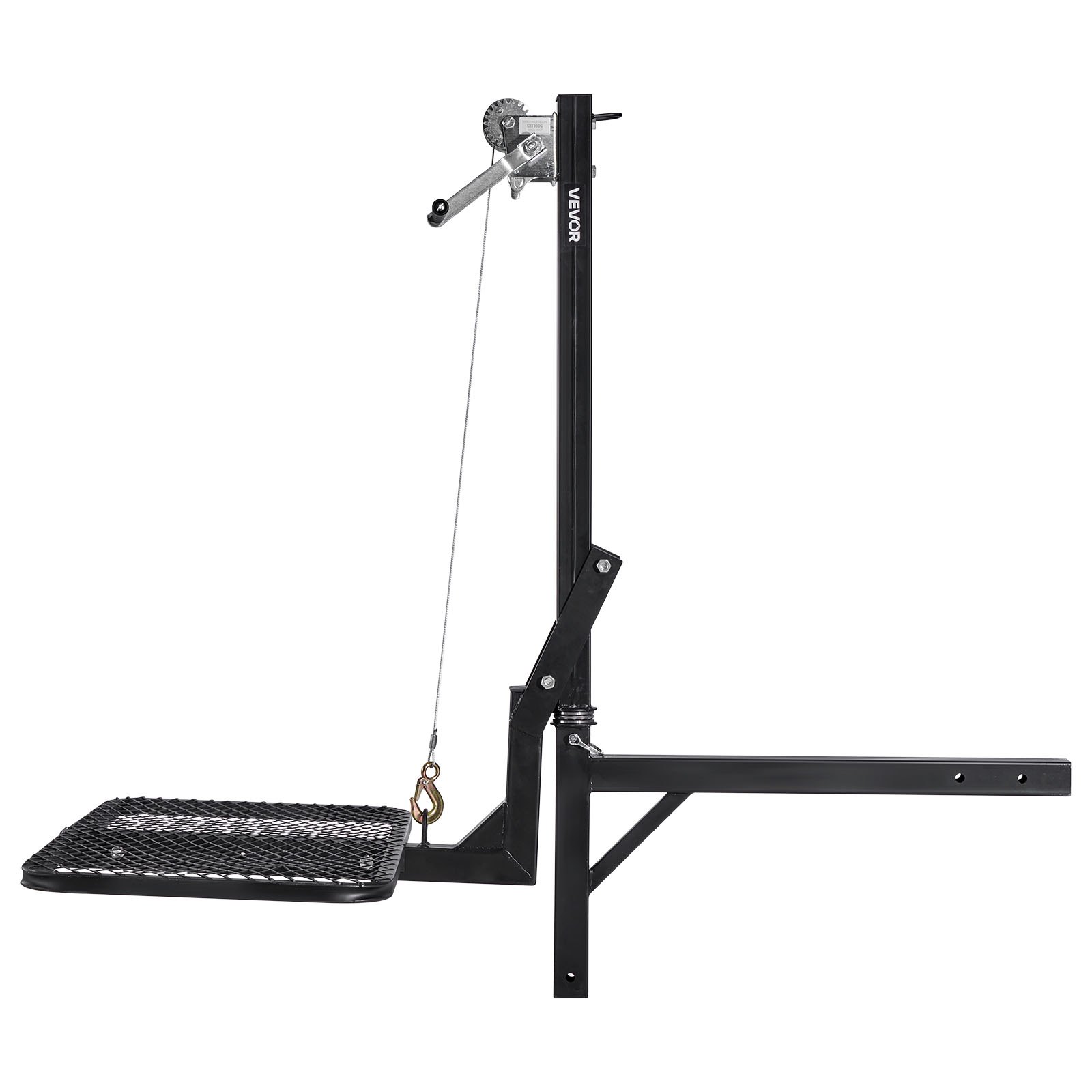 VEVOR Wildlift, hertenlift met trekhaak en hefsysteemplatform, capaciteit 136 kg, wildlift met lier met 5,08 cm ontvanger, 360 graden draaibare as en opvouwbaar, 1440 x 900 x 1310 mm