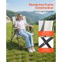 VEVOR Folding Camping Chair, 3 Reclining Positions, Outdoor High Back Camping Chair, 260lbs Weight Capacity, Full Padded Beach Chairs with Armrest & Headrest, Portable Lawn Chairs for Sports Travel