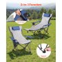 VEVOR Reclining Camping Chair, 4 Adjustable Positions, Portable Folding Lounger for Adults, Mesh Beach Chair with Footrest & Plush Cushion, Supports 220 lbs, Heavy Duty Camp Chairs for Patio, Blue