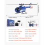 VEVOR RC-helikopter, 2,4 GHz afstandsbedieningshelikopter met enkele propeller en 6-assige gyroscoop, 4-kanaals RC-vliegtuig voor beginners, LED-licht en opstijgen/landen met één knop, voor kinderen vanaf 8 jaar