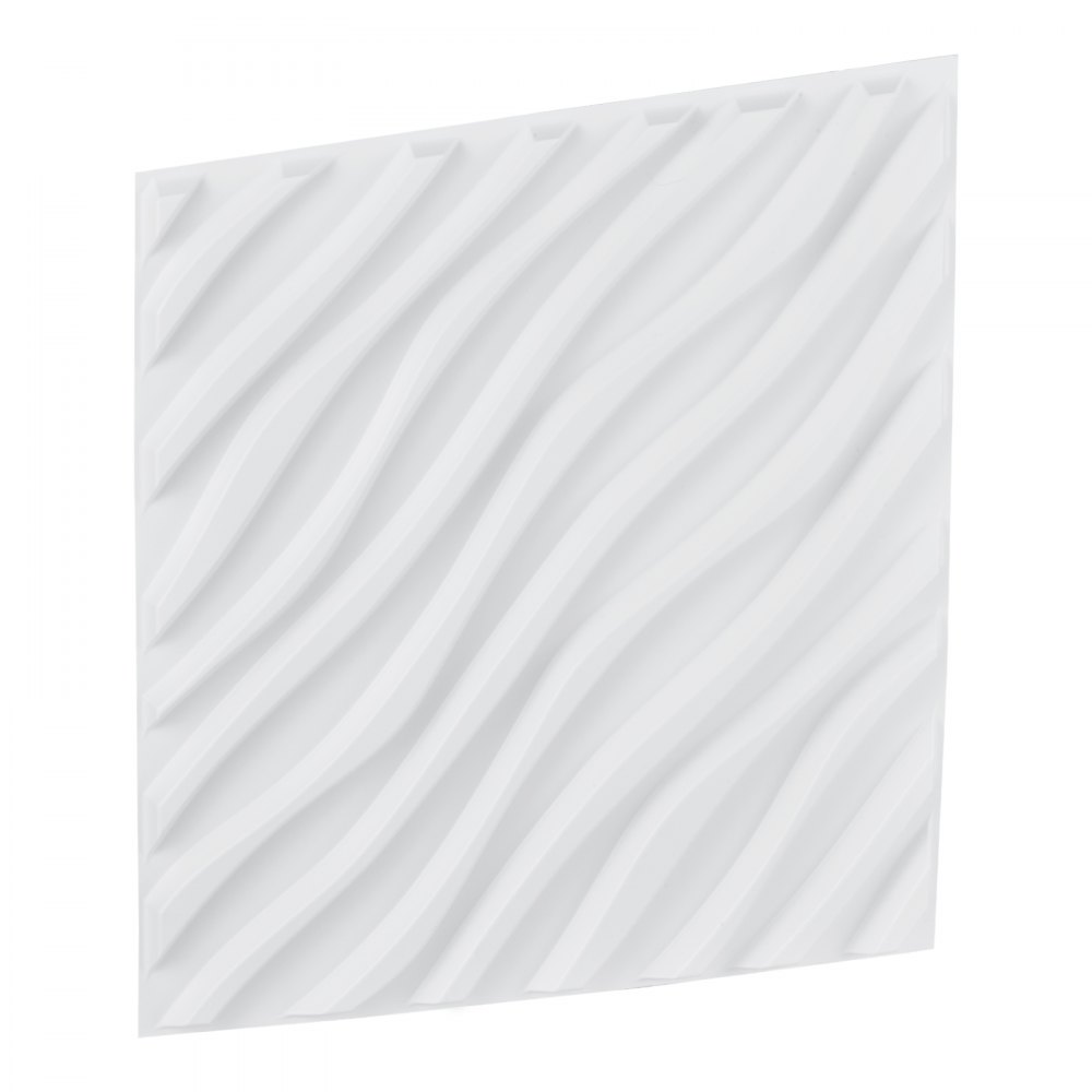 VEVOR 3D wandpanelen, set van 12, 50x50 cm PVC - Moderne minimalistische wandbekleding, 2,97 m² dekking, interieurdesign voor slaapkamers, woonkamers en speelkamers, mat wit