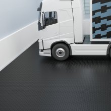 VEVOR Garage Flooring, 25 Pack Non-Slip Diamond Plate Garage Tiles, Load Capacity up to Approx. 25 Tons for Car Garages, Basements, Gyms, Repair Shops (12" x 12", Black)