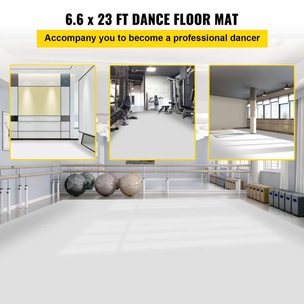 VEVOR PVC Vloeren 1,5 mm Dikte Tapijt Vloeren PVC 2 m x 7 m PVC Vloerbedekking Gemaakt van PVC-vinyl Perfect voor Gebruik in Reisgezelschappen Professionele Dansstudio's Thuisstudio's en Sportscholen