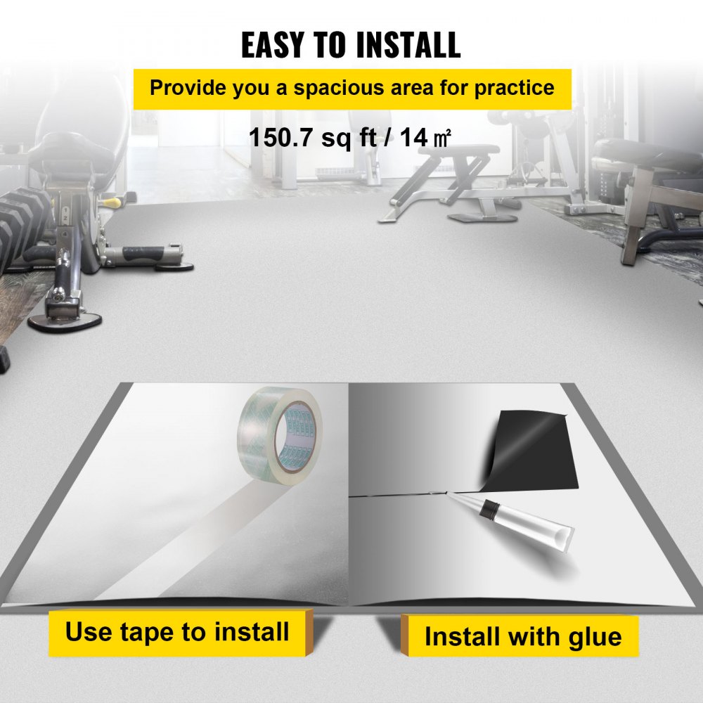 VEVOR PVC Vloeren 1,5 mm Dikte Tapijt Vloeren PVC 2 m x 7 m PVC Vloerbedekking Gemaakt van PVC-vinyl Perfect voor Gebruik in Reisgezelschappen Professionele Dansstudio's Thuisstudio's en Sportscholen