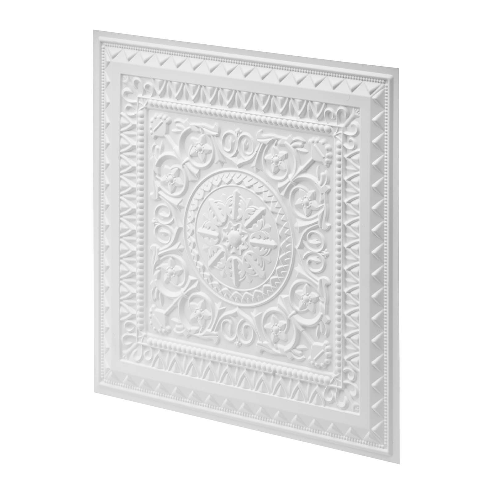 VEVOR 12 stuks PVC plafondpanelen 605x605mm wit, 3D geometrisch design, slagvast, brandwerend, waterdicht, voor systeemplafonds, elegante interieurdecoratie voor woon- en kantoorruimte