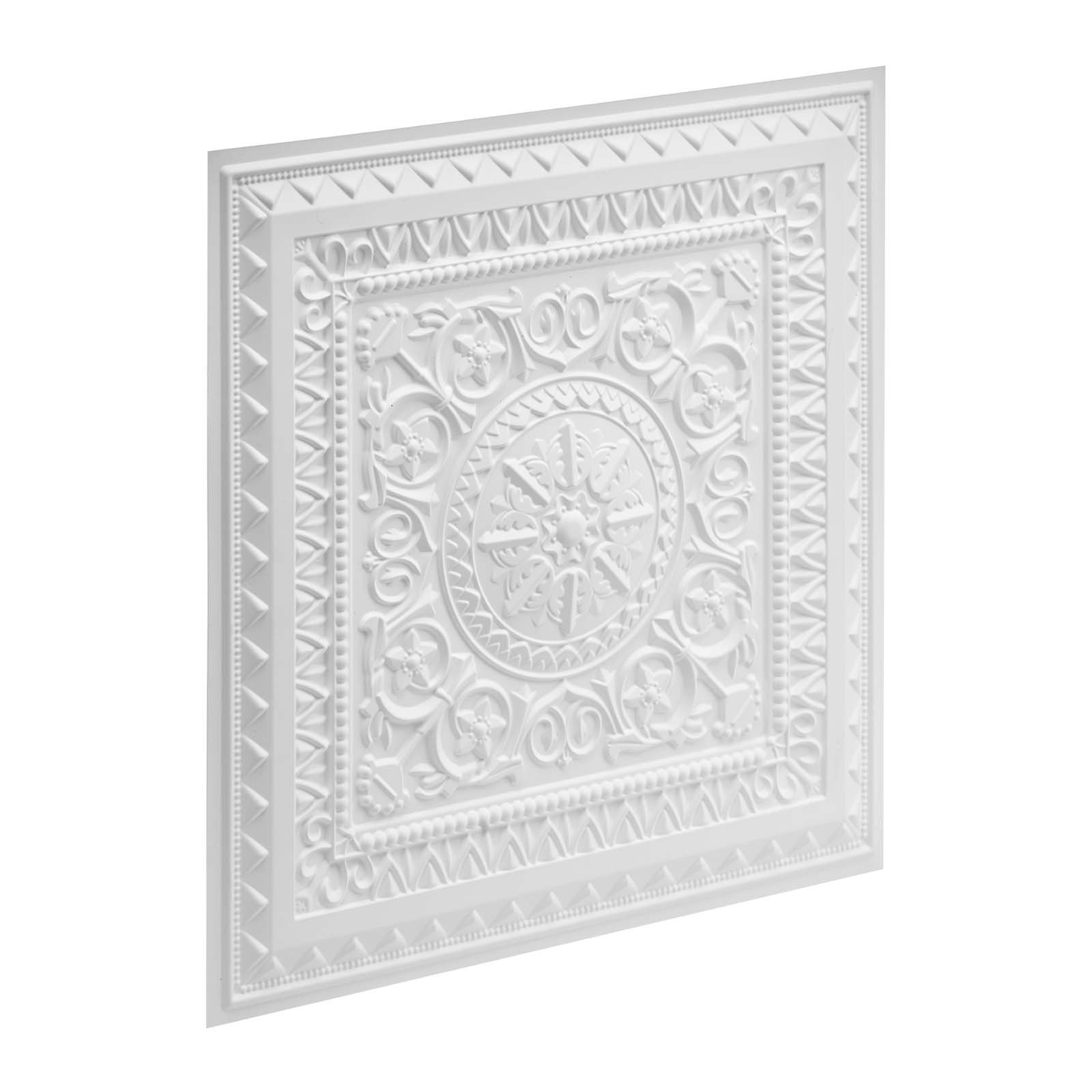 VEVOR 12 stuks PVC plafondpanelen 605x605mm wit, 3D geometrisch design, slagvast, brandwerend, waterdicht, voor systeemplafonds, elegante interieurdecoratie voor woon- en kantoorruimte