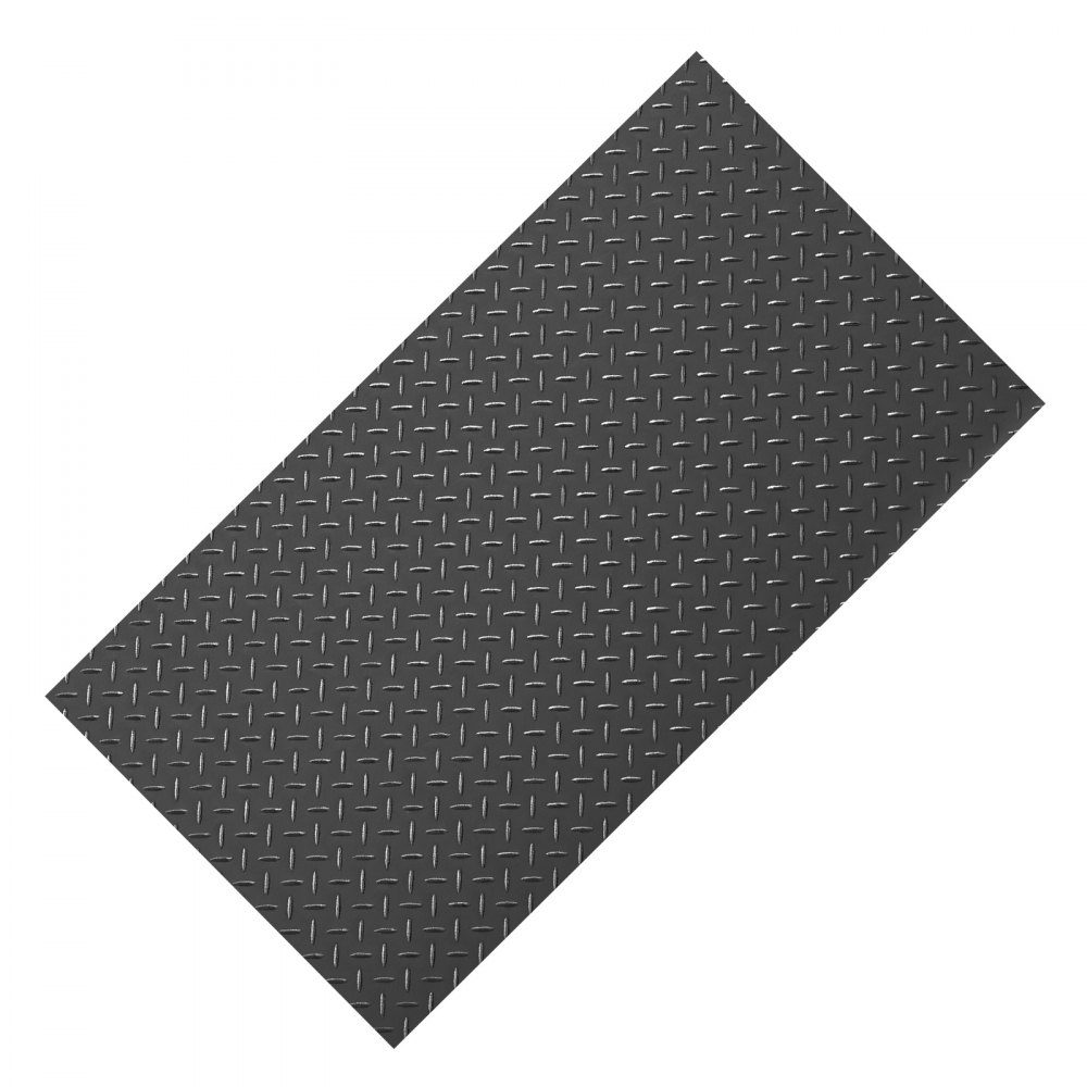 VEVOR Garagevloermat, 1200x3050 mm antislipmat, 2,2 mm dikke PVC-noppenmat, vloerbeschermingsmat met dubbelzijdige tape, gemakkelijk schoon te maken, voor magazijnen, sportscholen, trailers, zwart