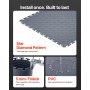 VEVOR PVC Garagevloeren, 8-pack 513x513x5 mm, Werkplaatsvloeren, Industriële vloeren, Klikinstallatie, Antislip PVC-matten met traanplaat voor werkplaats, magazijn, gereedschapsruimte, Grafietgrijs
