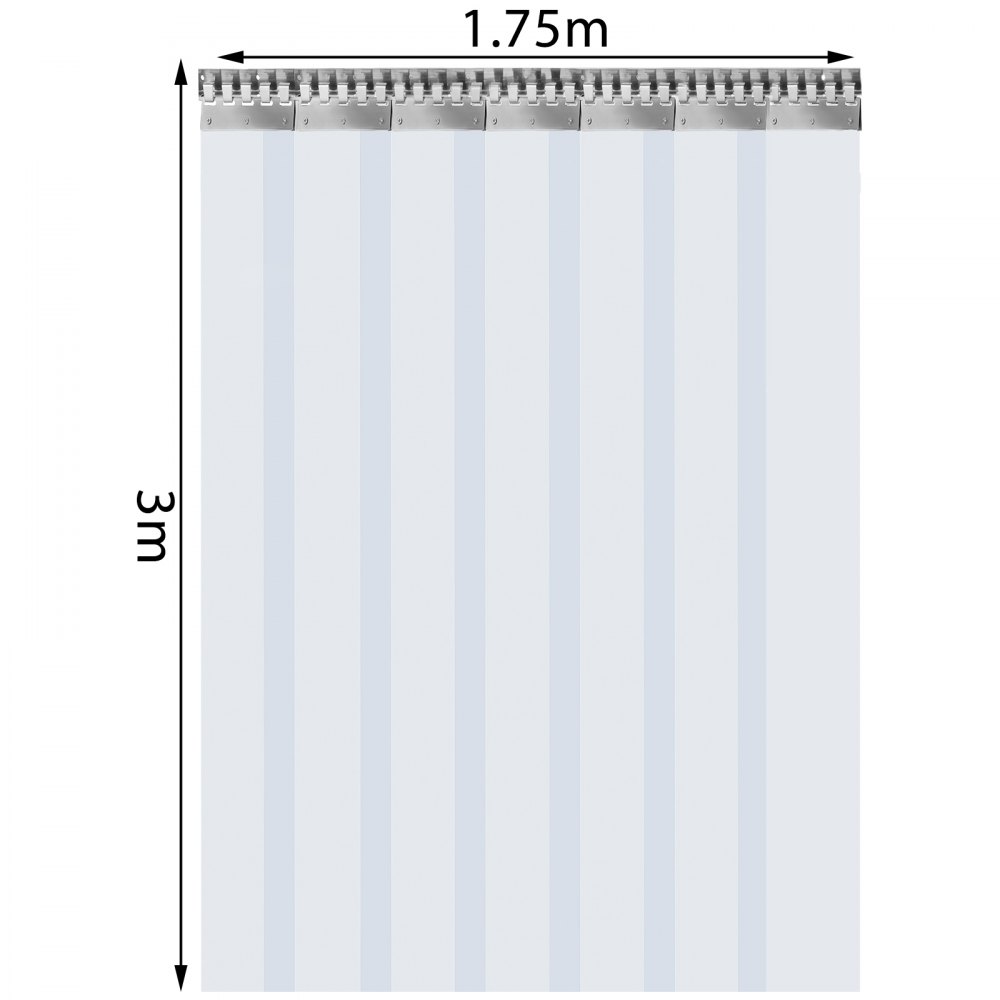 Vevor Pvc-strokengordijn Vinyldeurstroken 1,75x3 M Vliegengordijn Pvc 7 Stroken