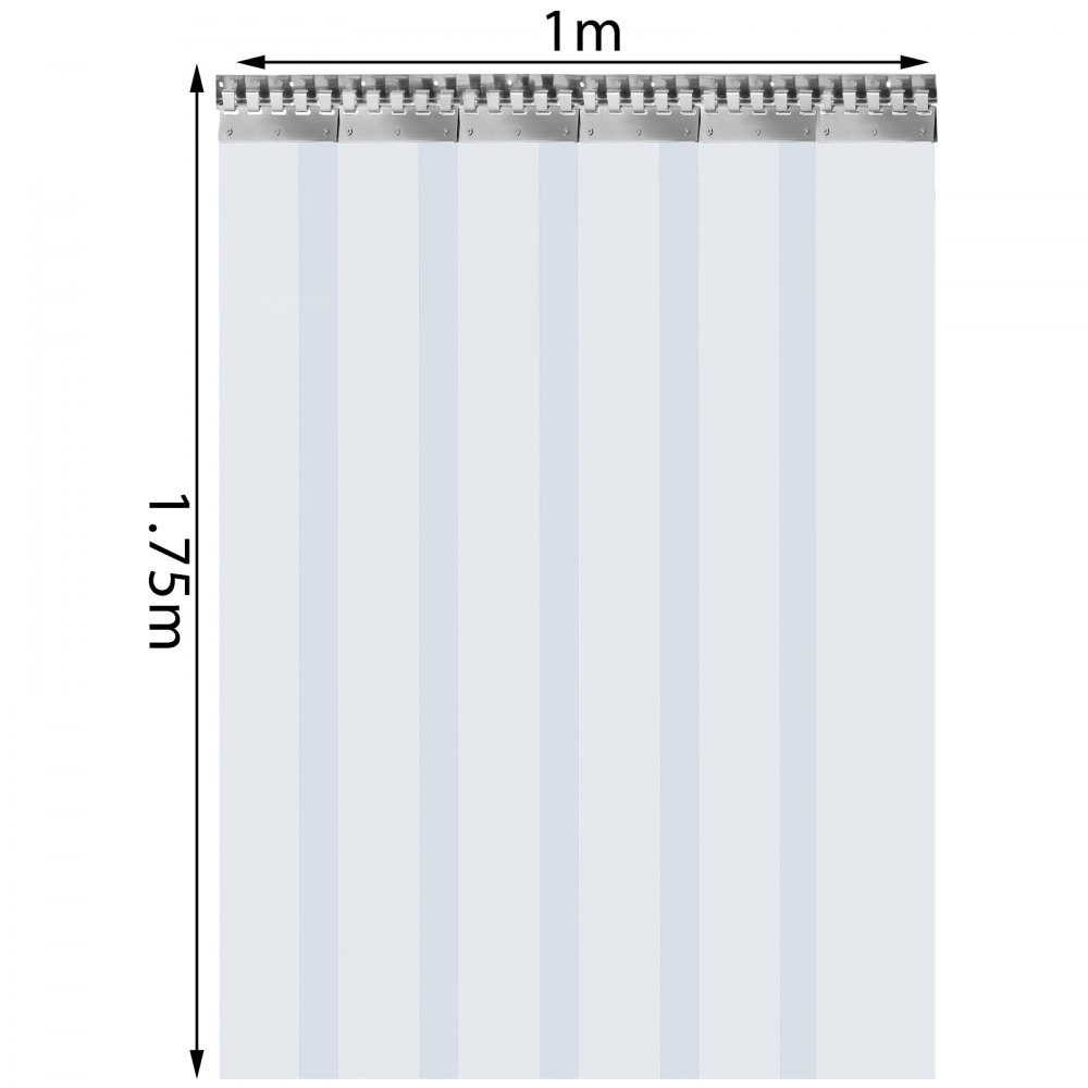Pvc-strokengordijn Vinyl Deurstroken 1 X 1,75 M Vinyl Stroken Deurgordijn 6 Stroken