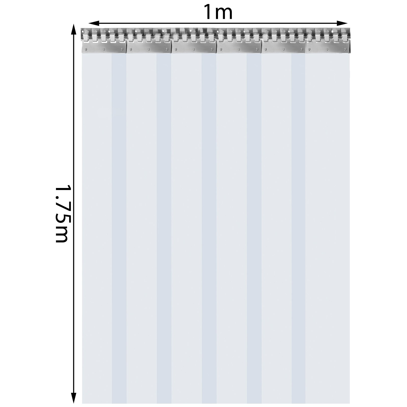 Pvc-strokengordijn Vinyl Deurstroken 1 X 1,75 M Vinyl Stroken Deurgordijn 6 Stroken