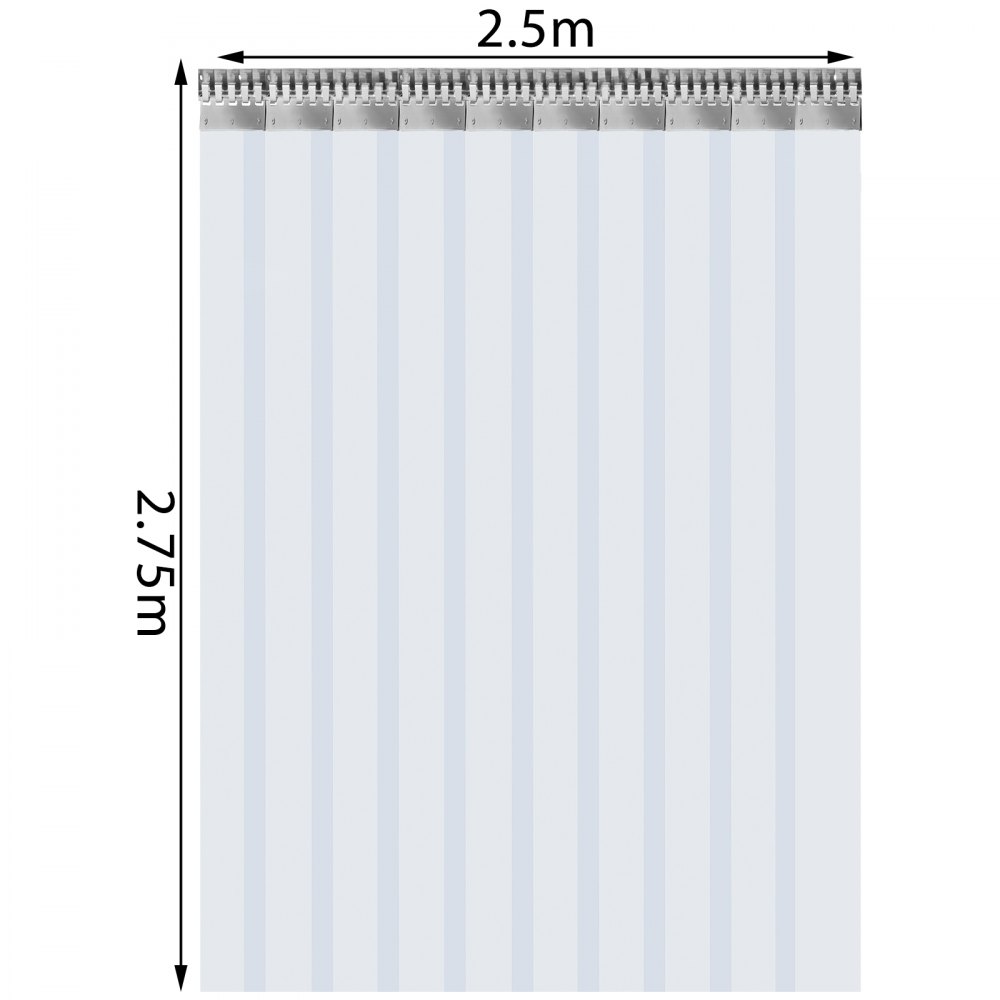 Vevor Pvc Strokengordijn, Pvc Lamellengordijn Stripgordijn 2,5x2,75m 10 Stroken