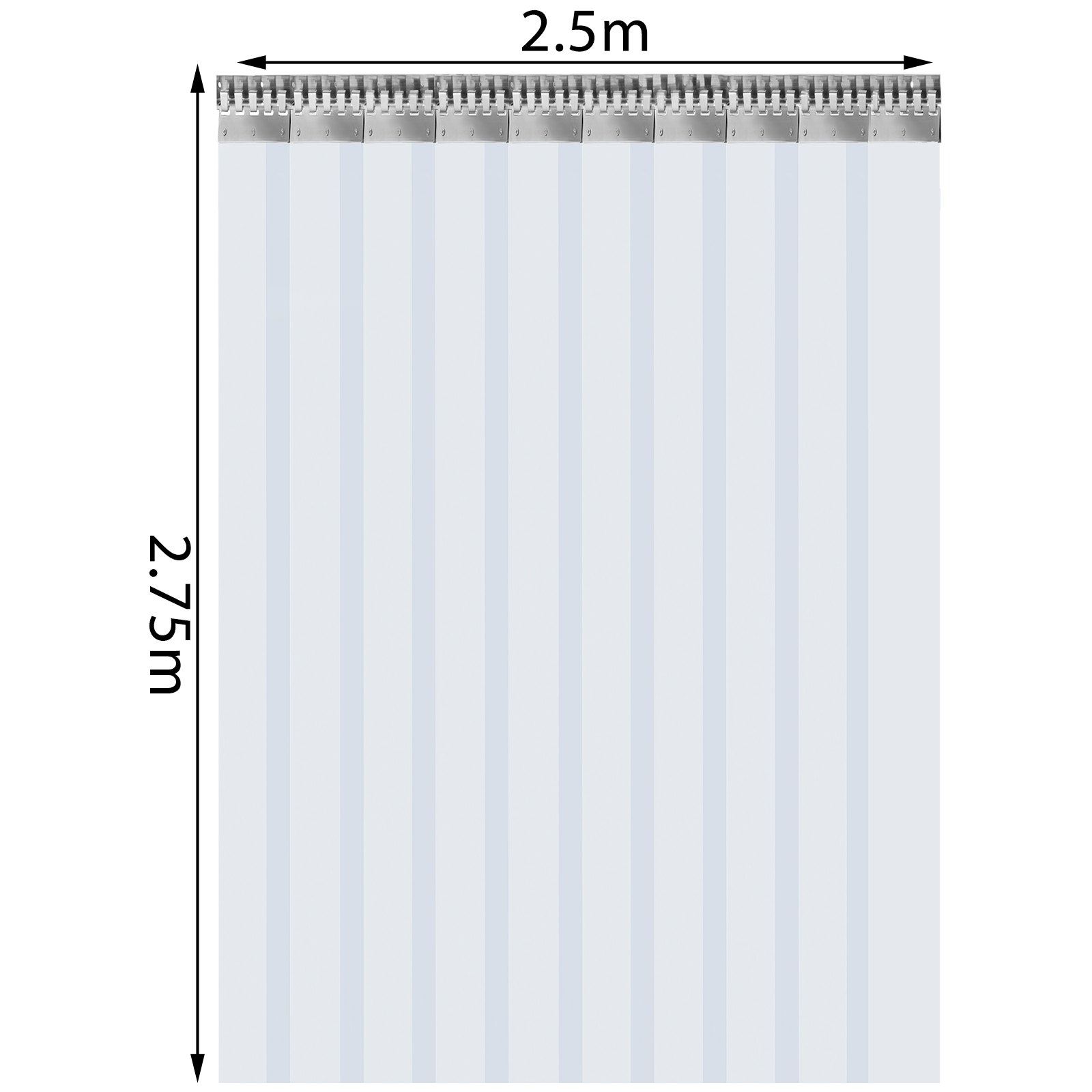 Vevor Pvc Strokengordijn, Pvc Lamellengordijn Stripgordijn 2,5x2,75m 10 Stroken