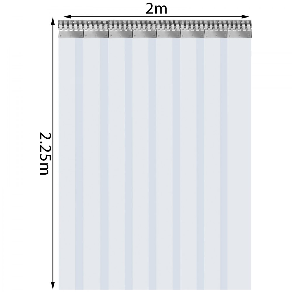 Vevor Pvc Strokengordijn, Pvc Lamellengordijn Stripgordijn 2x2,25 M 8 Stroken