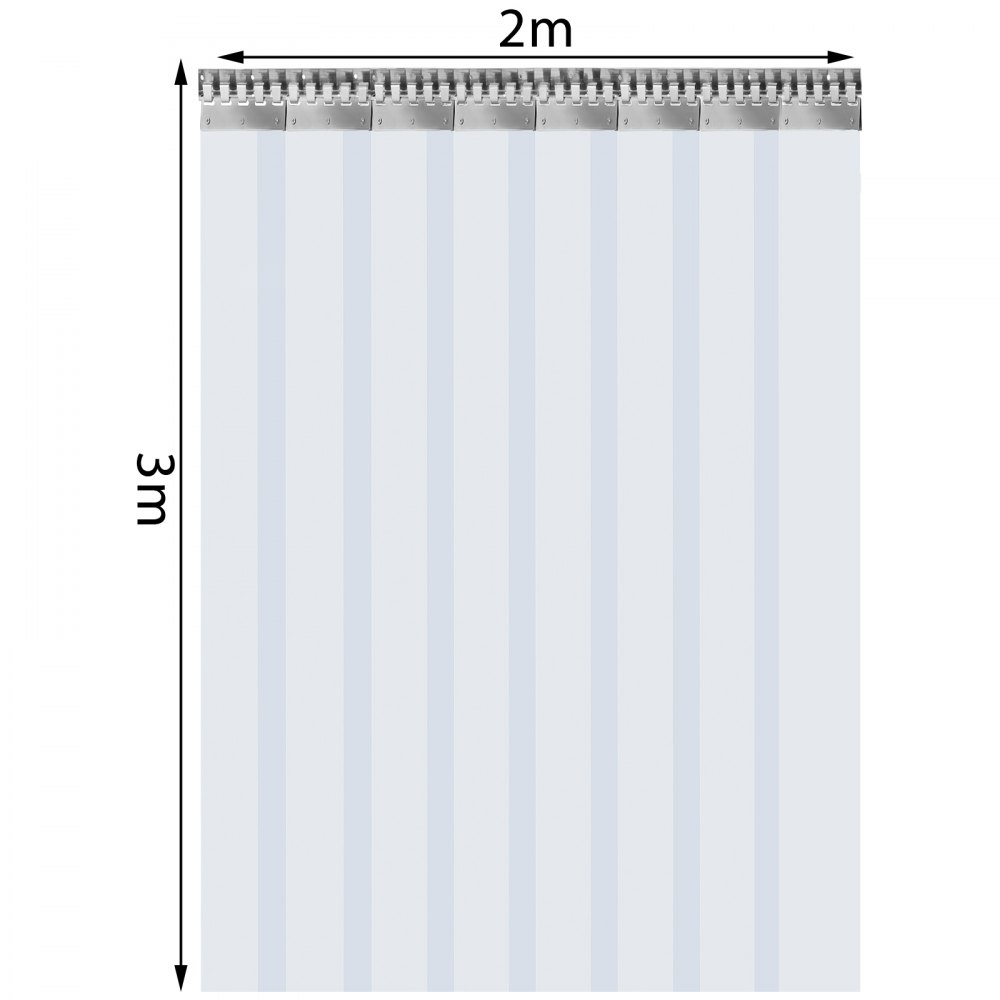 Vevor Pvc-strokengordijn Vinyldeurstroken 2x3 M Vliegengordijn Pvc 8 Stroken