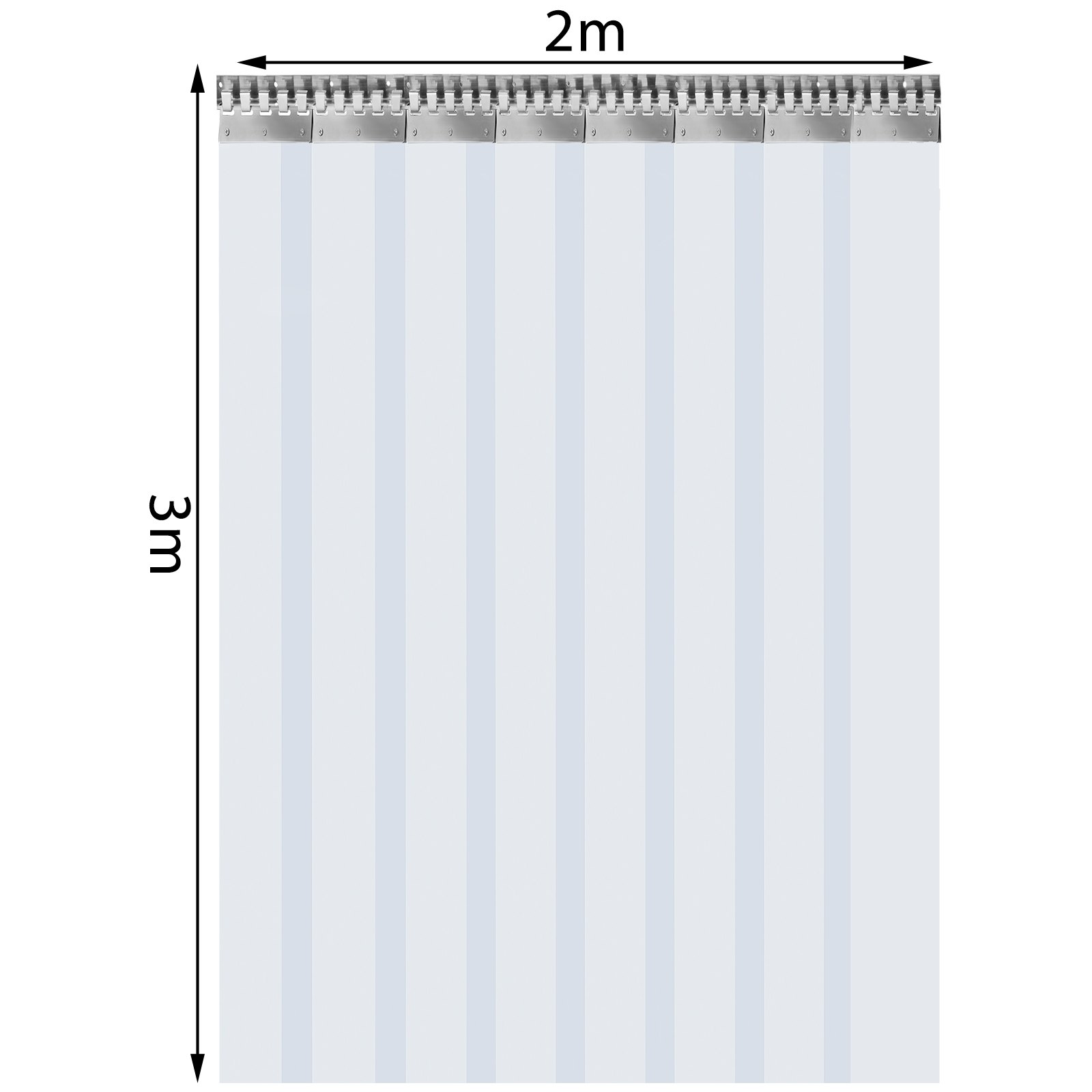 Vevor Pvc-strokengordijn Vinyldeurstroken 2x3 M Vliegengordijn Pvc 8 Stroken