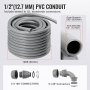 coiled 1/2" (12.7 mm) pvc conduit with 100ft length and connectors, featuring VEVOR flexible electrical conduit.