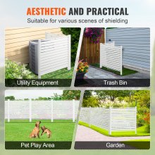 VEVOR 48" W x 48" H Vinyl Privacy Fence Panels, Air Conditioning Fence, Outdoor Trash Can Privacy Screen, Pool Equipment Canopy, Privacy Screen Set, Slat Panels (2 Panels)