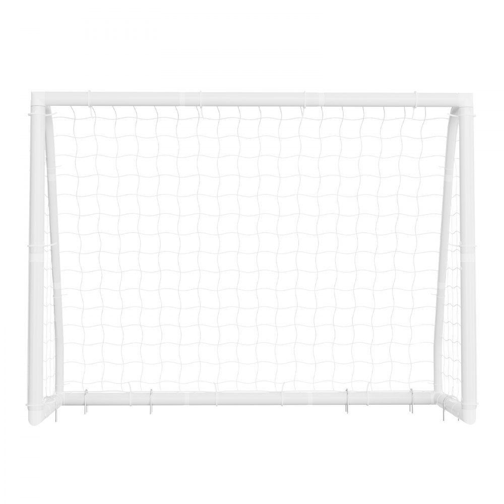 VEVOR voetbaldoel 244 x 182 cm, draagbaar PVC-voetbaldoel voor buiten met PE-net, voor tuinen, parken en scholen, weerbestendig, met grondankers, doel, 600D Oxford-tas en stabiel tot meer dan 110 km/u.