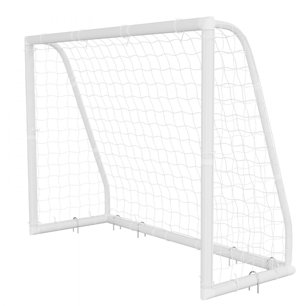 VEVOR voetbaldoel 244 x 182 cm, draagbaar PVC-voetbaldoel voor buiten met PE-net, voor tuinen, parken en scholen, weerbestendig, met grondankers, doel, 600D Oxford-tas en stabiel tot meer dan 110 km/u.