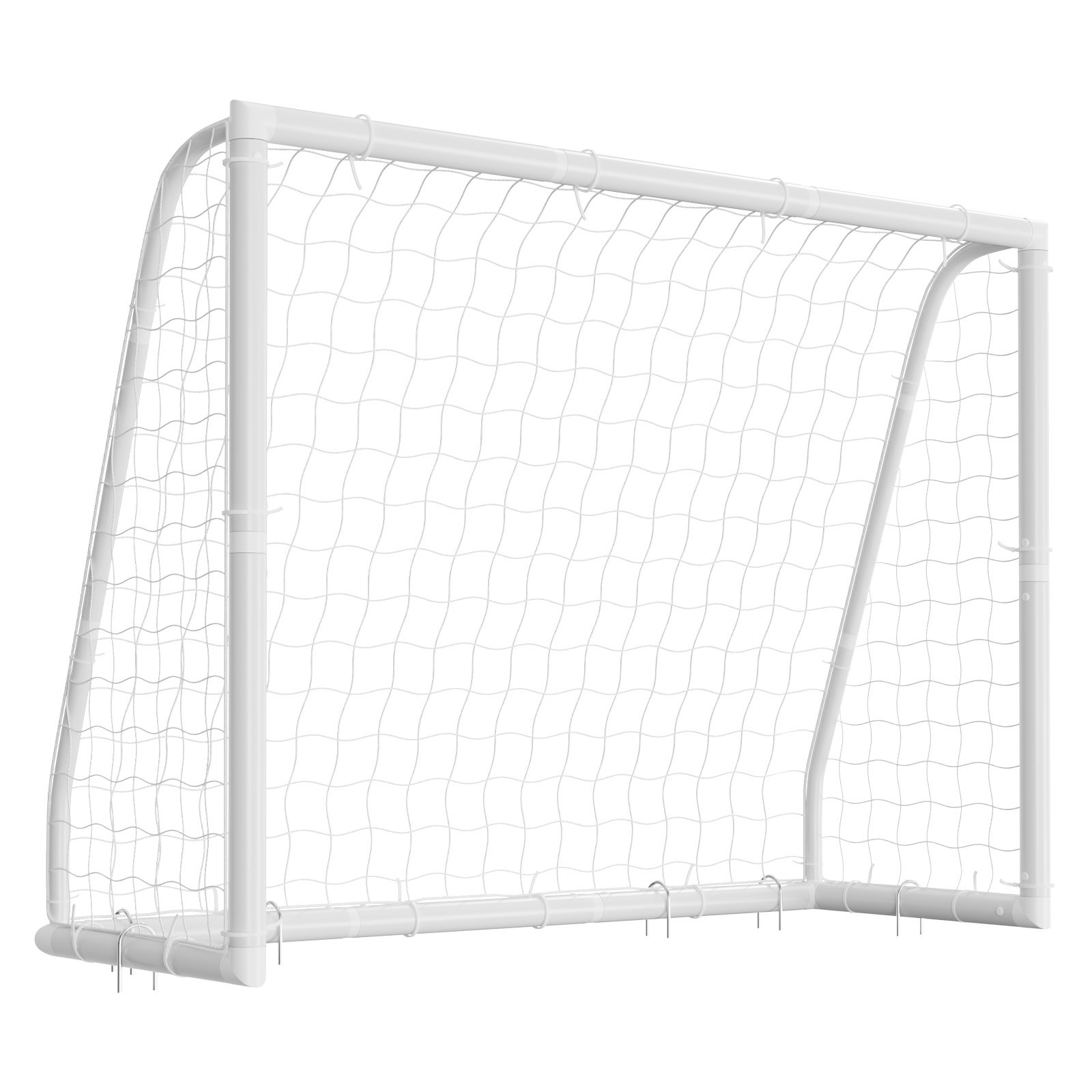 VEVOR voetbaldoel 244 x 182 cm, draagbaar PVC-voetbaldoel voor buiten met PE-net, voor tuinen, parken en scholen, weerbestendig, met grondankers, doel, 600D Oxford-tas en stabiel tot meer dan 110 km/u.