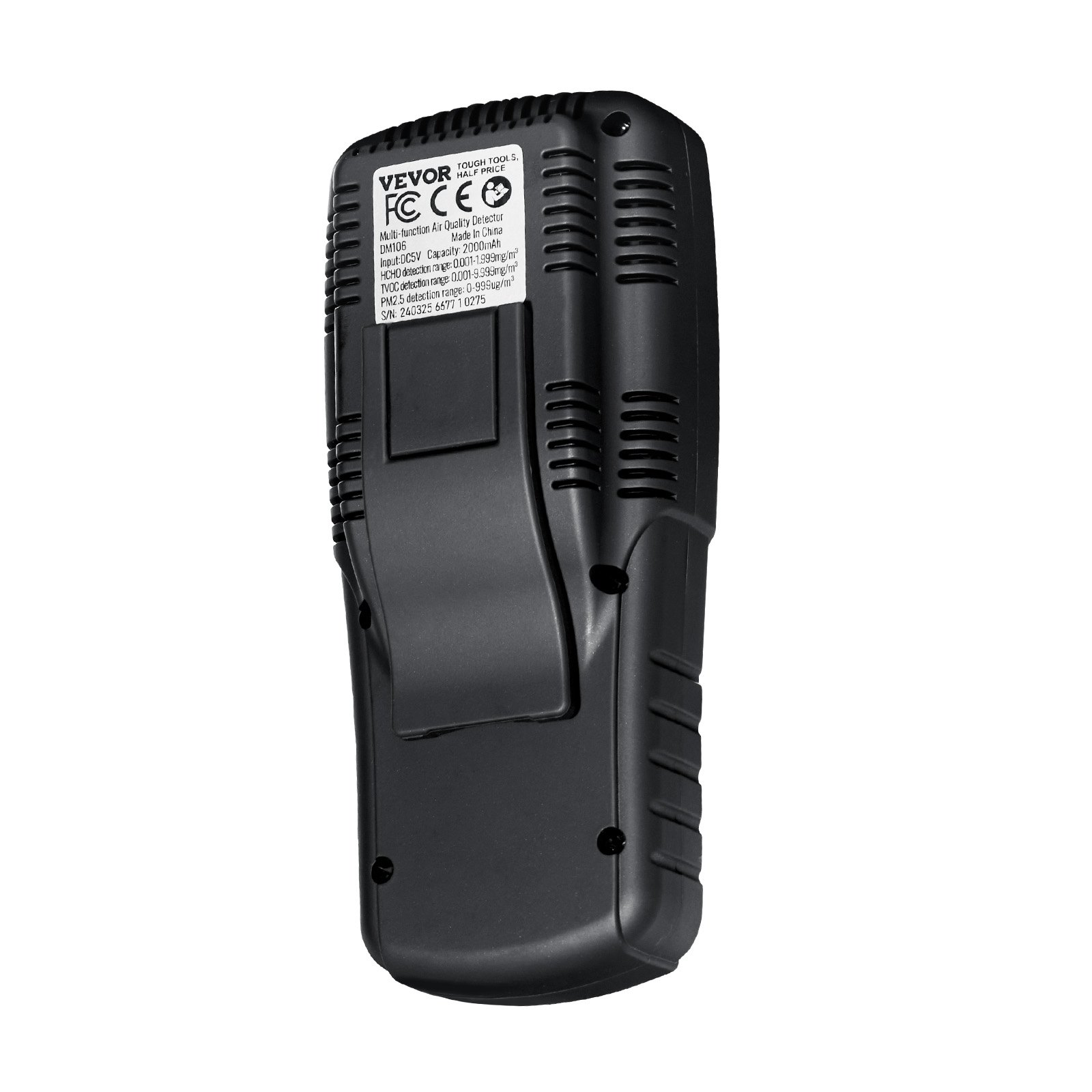 VEVOR Luchtkwaliteitsmonitor 8-in-1, professionele deeltjesteller PM2.5 PM10 PM1.0, formaldehyde, temperatuur, vochtigheid, TVOC AQI-tester voor binnen/buiten, luchtkwaliteitsmeter met alarmdrempel