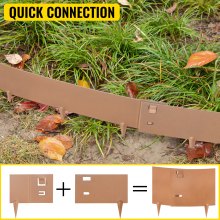 VEVOR Steel Lawn Edging, 5PCS 5"x39" Metal Landscape Edgings, 16.25 ft Total Length Garden Border, Flexible and Bendable Galvanized Steel Landscaping, Metal Edge for Yard, Lawn, Pathway, Brown