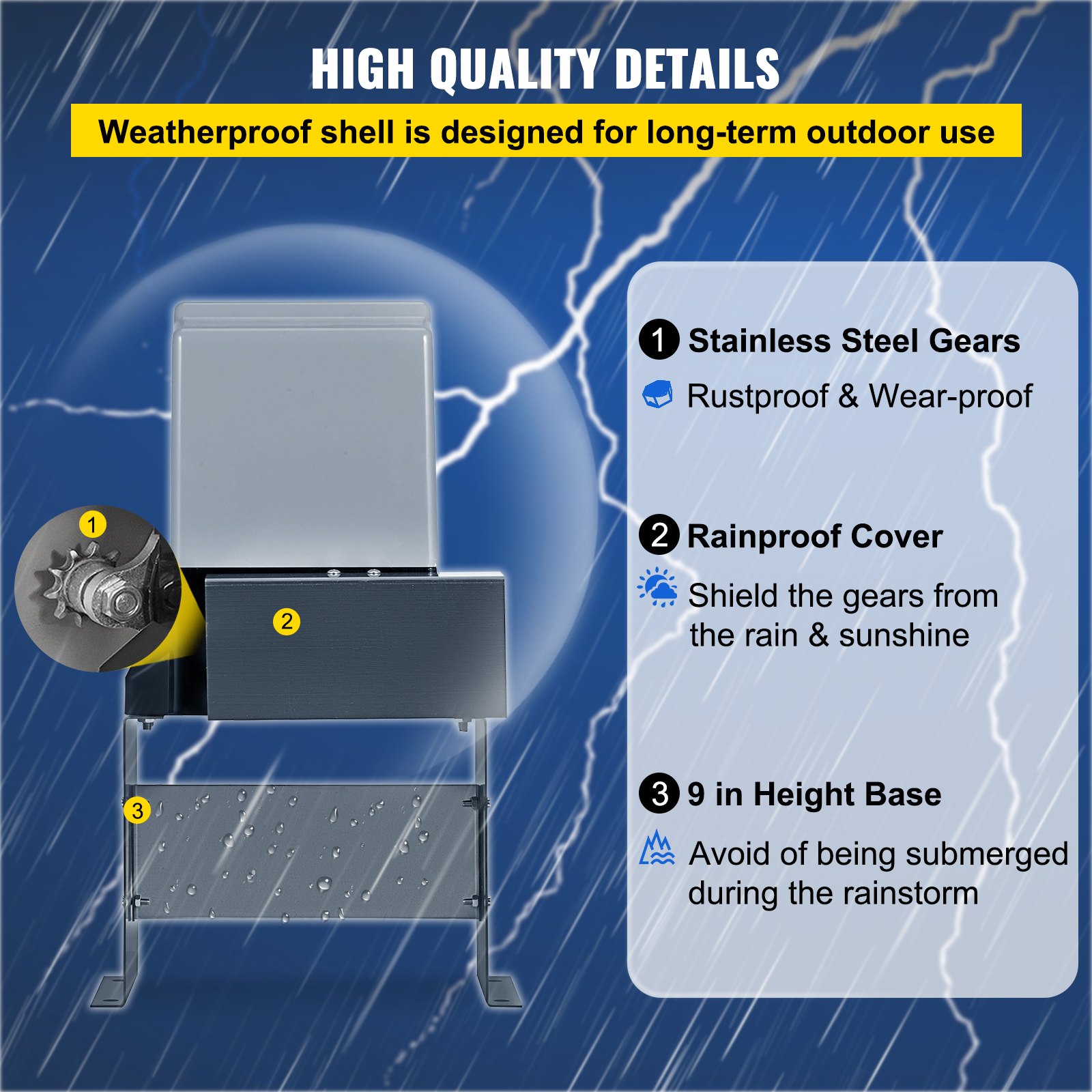 VEVOR Schuifpoortopener 220 V AC 60 Hz Poortaandrijving 600 kg met 2 afstandsbedieningen Schuifpoortaandrijving Poortopener 200 W uitgangsvermogen Poortopener Draaipoort 13 meter per minuut Poortbewegingssnelheid