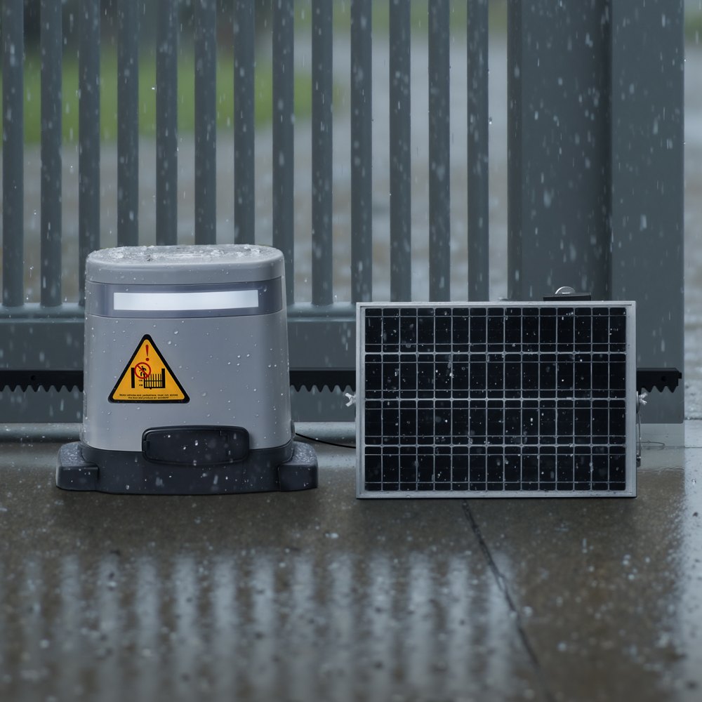 VEVOR Schuifpoortopener, 280W zonnepoortopener voor deuren tot 20 m en 800 kg, tandwielrolluikmotor met infraroodsensor en 2 afstandsbedieningen, openingssysteem voor toegangspoorten