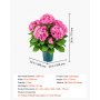 VEVOR 2-pack kunstbloemen in potten, 711 mm hoog, nep-hortensia's, roze, kunstmatige potbloemen voor binnen en buiten, gemaakt van zijde en PE-plastic, direct klaar voor gebruik, onderhoudsvrij