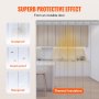 VEVOR PVC strokengordijn 122x244cm lamellenlamellengordijn transparant zacht PVC + DOTP per meter 2mm dik strokengordijn stalgordijn inclusief bevestigingsmateriaal ideaal voor deuren tot ca. 122cm