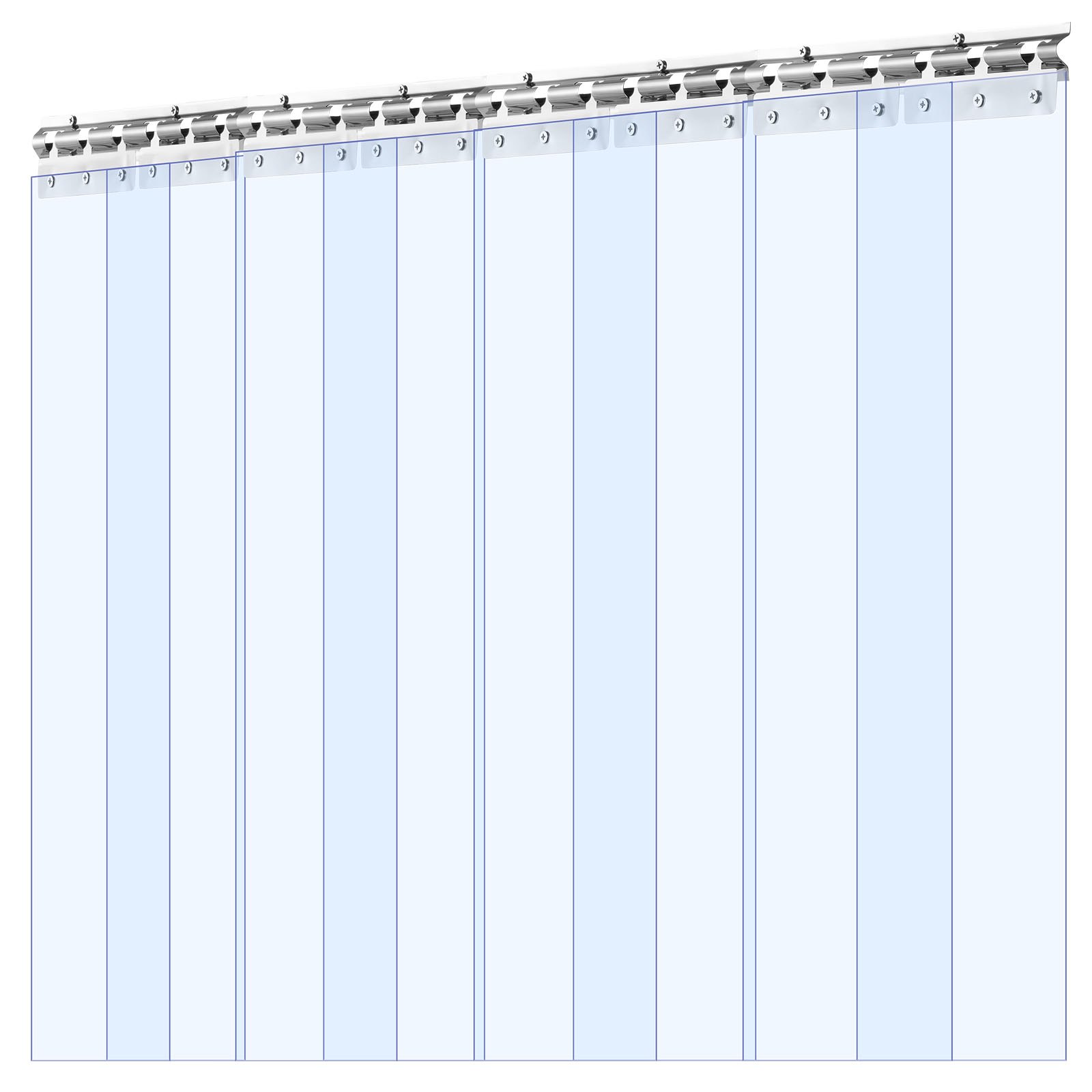 VEVOR strokengordijn, 213 cm hoog x 121 cm breed, 0,2 cm dik, 8 stuks transparant PVC strokengordijn, vriezergordijn, kunststof deurstrip voor inloopvriezers, koelkasten en opslagdeuren, met 50% overlapping