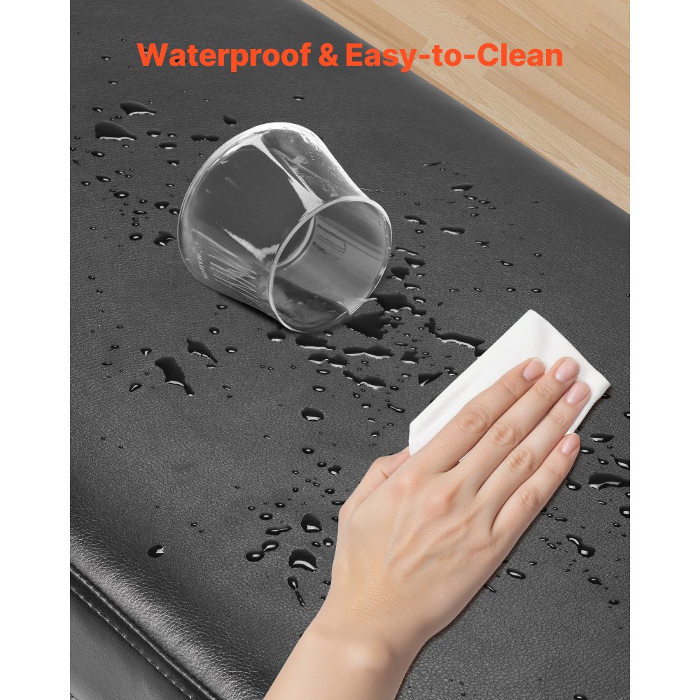 VEVOR Leather Storage Ottoman Bench, PU Leather Bench with Storage and Metal Legs, Modern Shoe Benches Seat for Entryway, Upholstered End of Bed Benches for Living Room, Dining Room, Hallway, Black