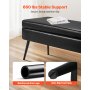 VEVOR Leather Storage Ottoman Bench, PU Leather Bench with Storage and Metal Legs, Modern Shoe Benches Seat for Entryway, Upholstered End of Bed Benches for Living Room, Dining Room, Hallway, Black