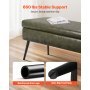 VEVOR Leather Storage Ottoman Bench, PU Leather Bench with Storage and Metal Legs, Modern Shoe Benches Seat for Entryway, Upholstered End of Bed Benches for Living Room, Dining Room, Hallway, Green