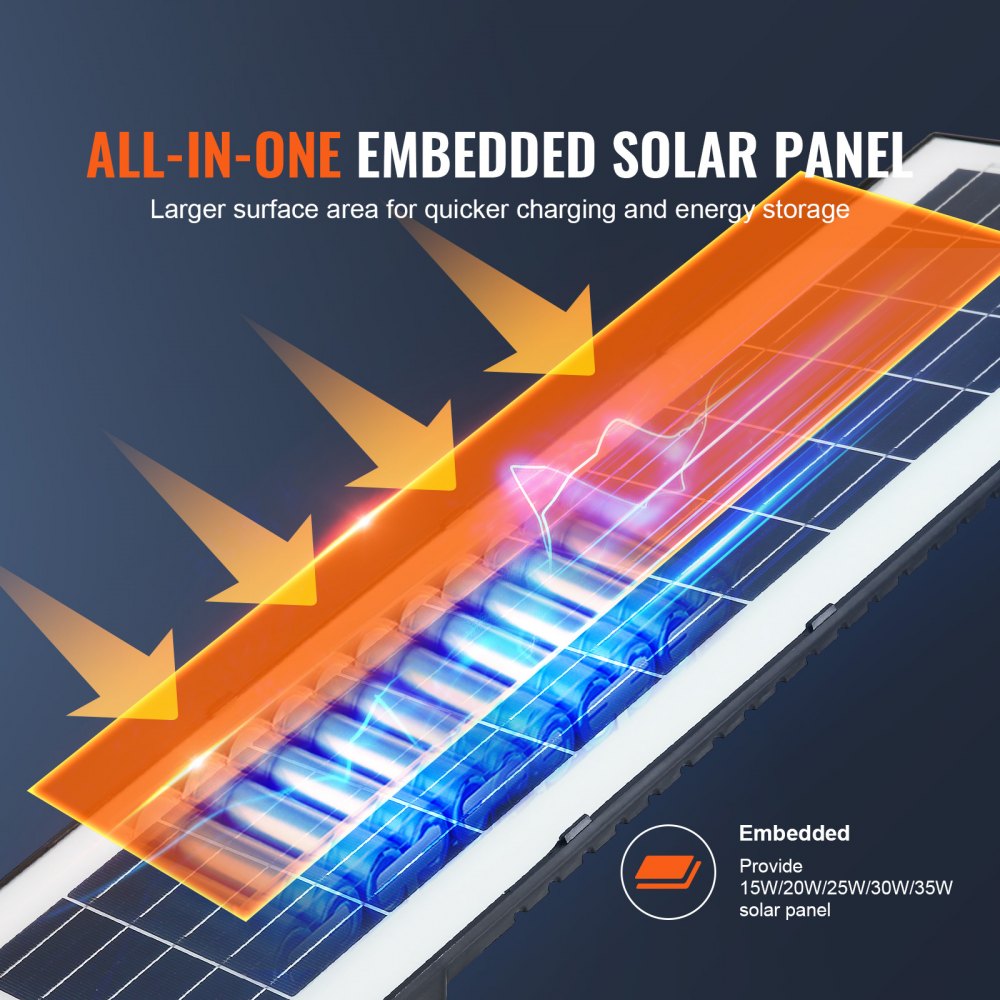 VEVOR 600W straatlantaarn op zonne-energie, 1000LM buiten LED-schijnwerpers op zonne-energie met infrarood afstandsbediening, IP66 waterdichte beveiliging zonne-bewegingssensorlamp voor tuin, thuis, pad