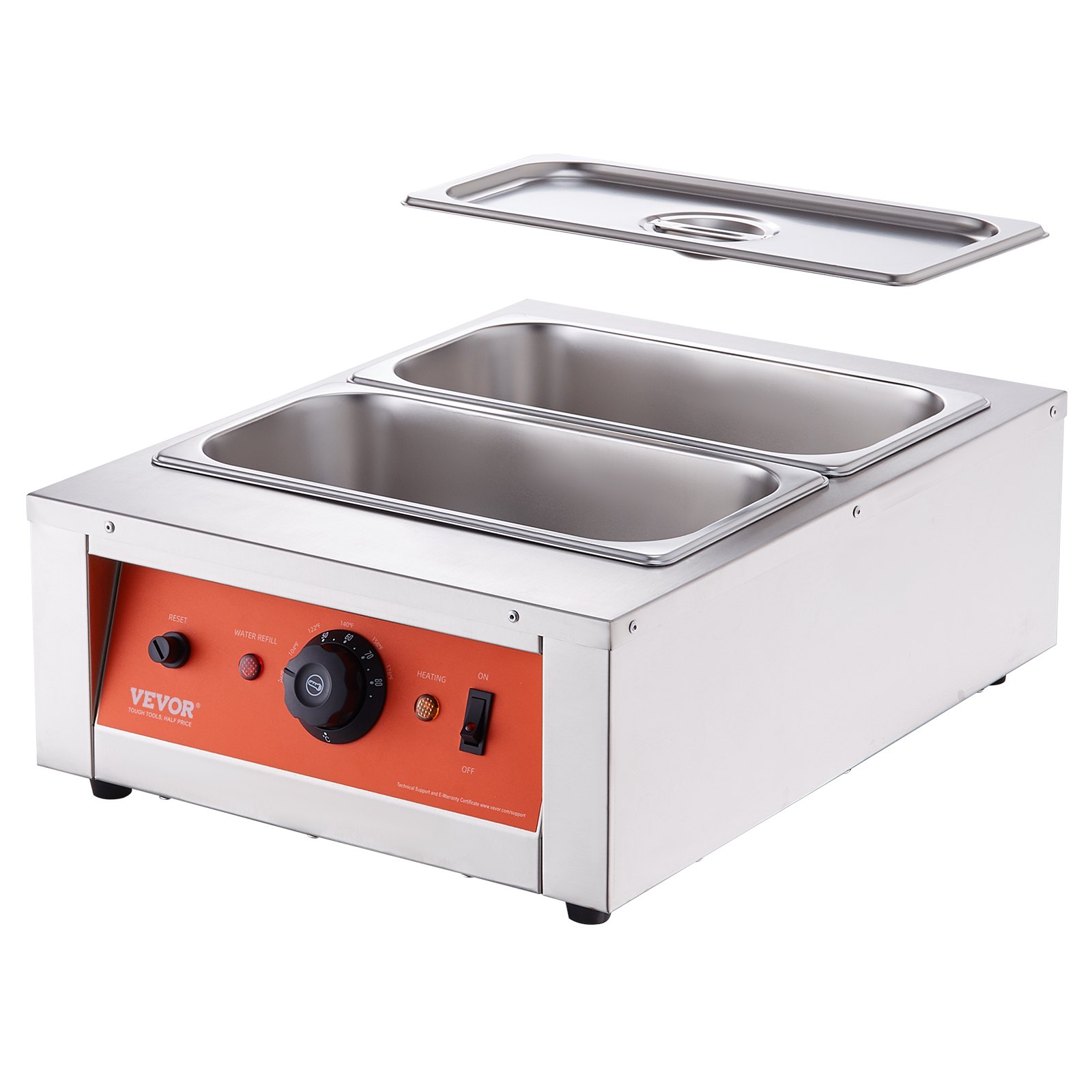 VEVOR Chocoladesmeltpot Commerciële elektrische chocoladesmelter 1500 W, smeltpot roestvrij staal, 2 x 3,3 L containers Chocoladesmeltmachine Smeltpot Pot