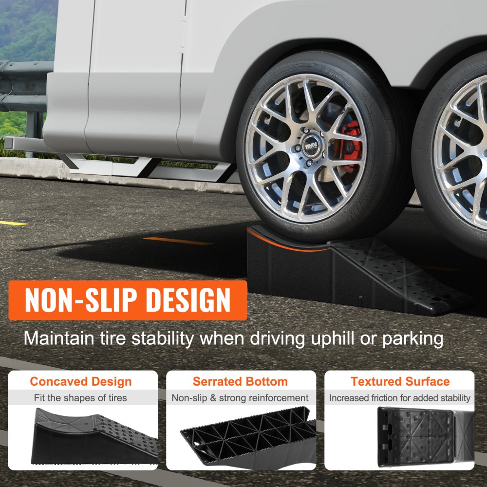 VEVOR Car Ramp, 1 Piece Car Service Ramp, 20000 lbs/9 ton Loading Capacity, 5.5" Lift Height Car Ramp, Heavy Duty Tire Ramp for Car Lift and Vehicle Maintenance, Work with Tandem Wheel Vehicles