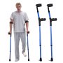 VEVOR Forearm Crutches for Adults, 11-Level Height Adjustable Walking Crutches with 4-Level Upper Cuff, Lightweight Aluminum Medical Support Crutches for Leg Injury Surgery Disabled, 1 Pair (350LBS)