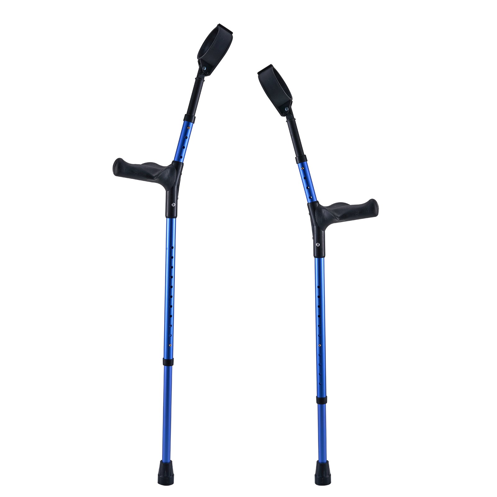 VEVOR Forearm Crutches for Adults, 11-Level Height Adjustable Walking Crutches with 4-Level Upper Cuff, Lightweight Aluminum Medical Support Crutches for Leg Injury Surgery Disabled, 1 Pair (350LBS)