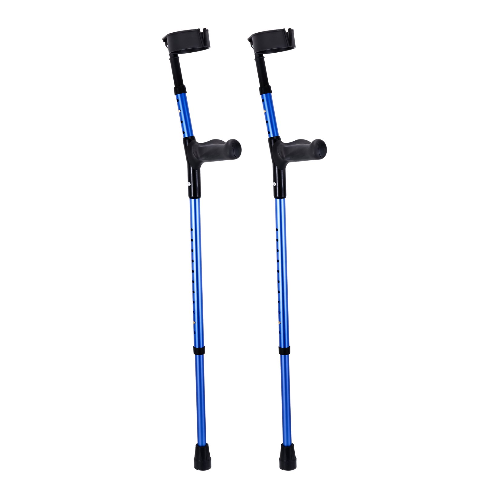 VEVOR Forearm Crutches for Adults, 11-Level Height Adjustable Walking Crutches with 4-Level Upper Cuff, Lightweight Aluminum Medical Support Crutches for Leg Injury Surgery Disabled, 1 Pair (350LBS)