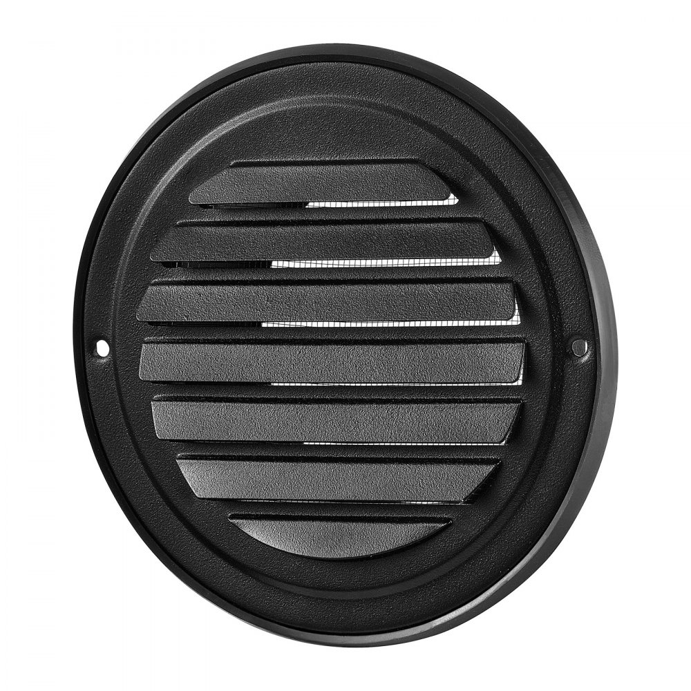 VEVOR 97mm Wall Vent Cover, Louvered Round AC Vent Gable Cover, Premium Stainless Steel & with Built-in a Protection Screen, for House,Bathroom,Garage,Kitchen,Basement (2 Pack, Black)