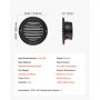 VEVOR 97mm Wall Vent Cover, Louvered Round AC Vent Gable Cover, Premium Stainless Steel & with Built-in a Protection Screen, for House,Bathroom,Garage,Kitchen,Basement (2 Pack, Black)