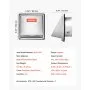 VEVOR RVS ventilatierooster, 162x162x121mm, afzuigkap weerbestendig rooster, afzuigkap weerbestendig rooster met geïntegreerd beschermrooster, voor thuis, badkamer, garage, keuken, kelder (zilver)