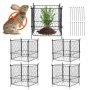 VEVOR 4-pack plantenbeschermers voor dieren, 13,5 x 13,5 inch kippengaas plantenbeschermers, plantenkooien voor buitenplanten, bloemen en groenten, houdt konijnen, kippen en eekhoorns op afstand, 16-delig metalen gaas