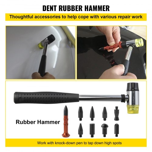 VEVOR Auto Dent Repair Tools 60 Stuks Dent Puller Kit Verfloze Dent Removal Kit van Aluminiumlegering, Rubber en Kunststof voor Alle Soorten Auto's en Het Repareren van Deuk van Het Metalen Oppervlak